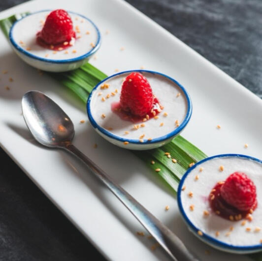 flan au lait de coco et pandan